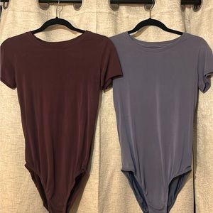 Maroon & blue body suit